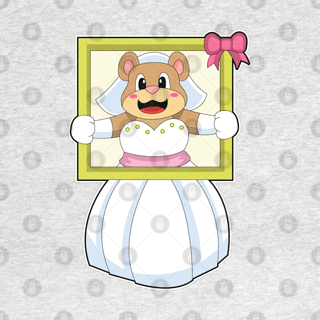 Bear as Bride with Wedding dress & Picture Frame by Markus Schnabel